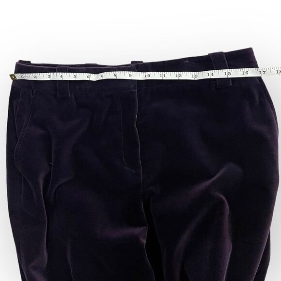 St John Collection Deep Purple Velvet Pants Size 12 - Picture 3 of 8